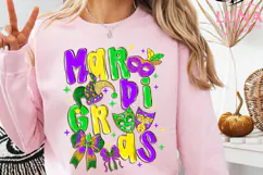 Brushstroke Mardi Gras PNG, Fleur De Lis Coquette PNG Product Image 5