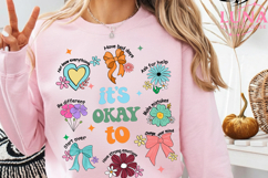 it's okay to boho floral png, flowers png, motivational png Product Image 6