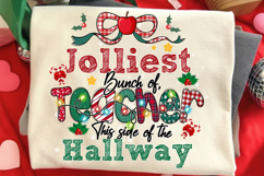 Jolliest Bunch Of Teacher Png, Teacher Christmas Png Product Image 1