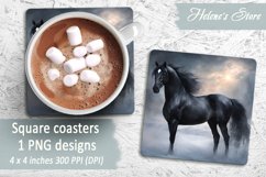 Christmas horse coaster|Square coaster sublimation| Bundle Product Image 7