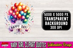 Watercolor Nursery Clipart | It&#039;s a Girl Clipart #40 Product Image 1