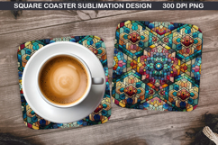 Christmas Coaster Sublimation, Christmas Coaster PNG Design Product Image 1