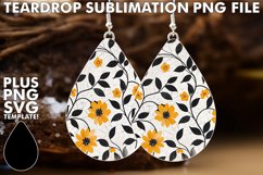 Teardrop Earrings Sublimation featuring Watercolor Florals Product Image 1