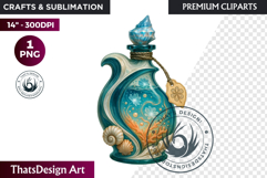 Magical Potion Bottles PNG, Fantasy Witchcraft Clipart witch Product Image 1