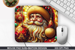 Santa Mouse Pad Sublimation, Christmas Mouse Pad PNG Design Product Image 1