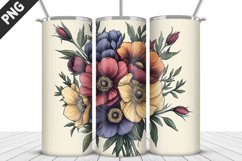 Flowers Tumbler Wrap | Sublimation Design | Tumbler PNG Product Image 1