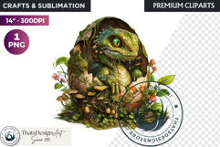 Cute Baby Dragon in a egg Clipart, dragon egg, Fantasy PNG Product Image 1