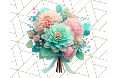 Pastel Flower Bouquet PNG Clipart, Elegant Floral Art Product Image 4