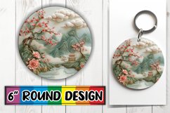 Beauty View 3D Circle Kaychain Sublimation Print PNG Product Image 1