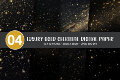 Luxury Gold Celestial Digital Paper Product Image 1