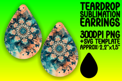 Charming Teardrop Earrings Artwork for Sublimation , Waterco Product Image 1