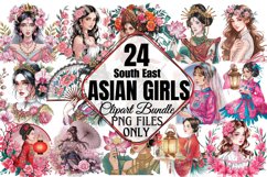 South East Asian Girls Clipart Bundle PNG Product Image 1