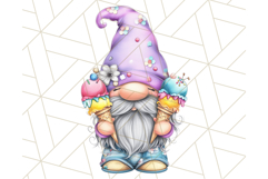 Ice Cream Gnome Clipart PNG Summer Dessert Art, Summer Gnome Product Image 4