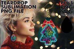 Cheerful Teardrop EARRINGS PNG, Neon Xmas Product Image 1