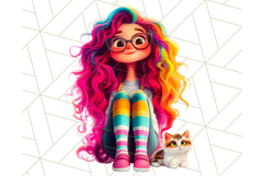 Teen Girl Clipart PNG, Fun Character Illustration Product Image 4