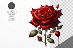 Halloween clipart, Red rose clipart, Autumn clipart Product Image 1