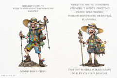 Whimsical Hiking Summer Grandma Clipart Product Image 2