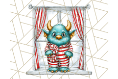Christmas Monster Clipart, Funny Holiday Creature PNG Art Product Image 4