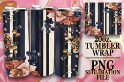 Chic 3D Leopard Flower Tumbler Wrap Sublimation Product Image 1