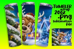 Cute Cartoon Christmas Tumbler Wrap for Sublimation Product Image 1