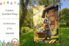 Welcome Garden Flag Template, Easter Basket Garden Flag PNG Product Image 1