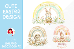 Easter Bunny PNG, Happy Easter Sublimation Design Product Image 1