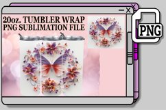 Spring Butterfly with Blooms Tumbler Wrap - 20oz 3D Product Image 1