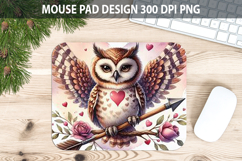 Watercolor Owls Mouse Pad Sublimation - Valentines PNG Product Image 1