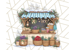 Cozy Christmas Market Stall Clipart PNG, Holiday Art Png Product Image 4