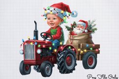 Cute Watercolor Christmas Farm Clipart PNG Product Image 1