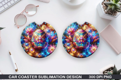 Bright Egg Car coaster sublimation, Easter Coaster PNG Product Image 1