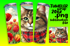 ARTISTIC 20oz Tumbler Wrap for Custom Gifts , Cute Cat Product Image 1