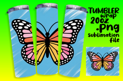 20oz Tumbler Sublimation PNG , Butterfly Product Image 1