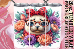 Happy hearts 20oz tumbler wrap, Cute Animals Product Image 1