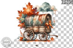 Fall Wagon Garden Sublimation - Fall Clipart PNG Design Product Image 1