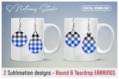 32 BUFFALO PLAID Round &amp; Teardrop EARRINGS Designs. Product Image 20