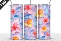 3D Flowers Tumbler Wrap | Sublimation Design | Tumble PNG Product Image 3