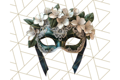 Vintage Garden Masquerade Floral Eye Mask PNG Clipart Product Image 4