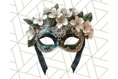 Vintage Garden Masquerade Floral Eye Mask PNG Clipart Product Image 4