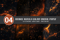 Orange Nebula Galaxy Digital Paper Product Image 1