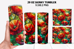 Flower Skinny Tumbler 20oz Wrap Design, Flowers Tumble PNG Product Image 1
