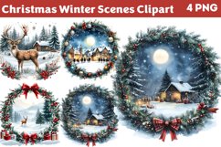 Christmas Winter Scenes Clipart PNG Product Image 1
