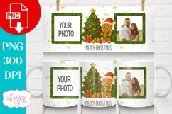 Christmas photo mug wrap PNG, Gingerbread man mug template Product Image 2