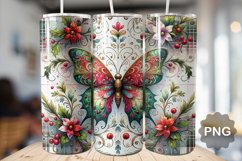 Christmas Butterfly Sublimation - 20 Oz Skinny Tumbler Product Image 1