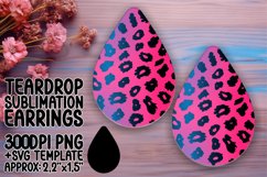 Bold Gradient Leopard Pattern Teardrop Earring Wrap PNG Product Image 1