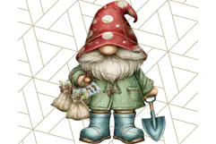 Farmer Gnome Clipart, Cute Farm Gnomes PNG Illustrations Product Image 4
