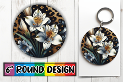 Joyful Circle Coasters Sublimation, Leopard Prints Product Image 1