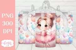 Cute ballerina sippy cup sublimation PNG, 12oz Kids tumbler Product Image 1