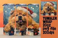 Christmas Peeking Dog Sublimation Winter Design Tumbler Product Image 1