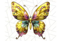 Metallic Butterfly Clipart PNG Clipart, Vibrant Butterfly Product Image 4